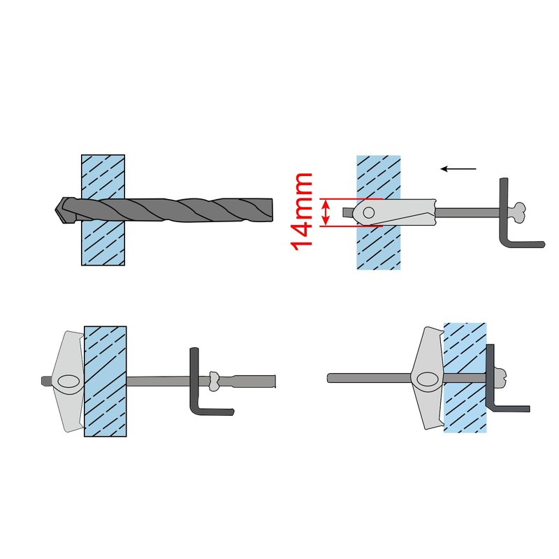 sourcing map 20Pcs Spring Toggle Bolt Anchors, 3/16"x3" Butterfly Anchors