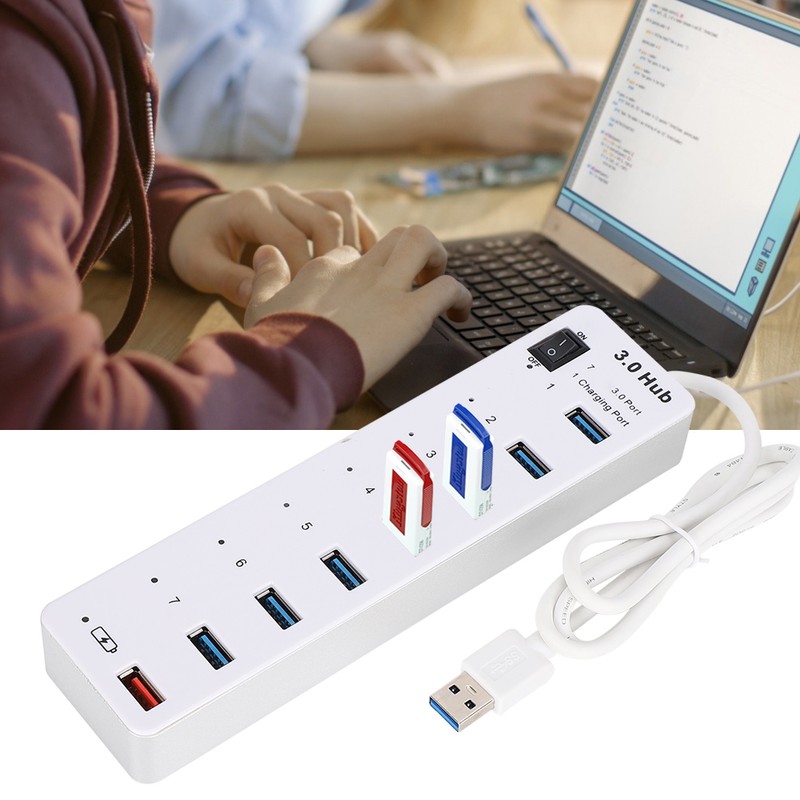 USB3.0 7 High Speed Hub USB Fast Charging Interface ABS