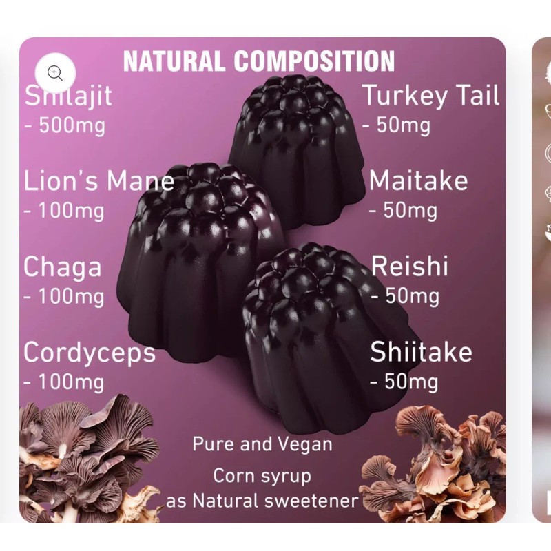 ad hoc health - Ancient Shilajit & Mushroom Gummies -