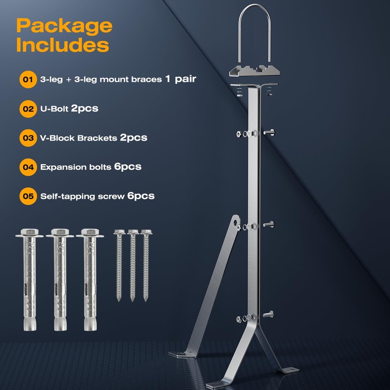 24 Inch Antenna Wall Mount Stainless Steel Stand Off Wall
