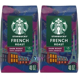 Starbucks 2 Packs Starbucks Dark French Roast Ground Coffee 40 oz Each Pack = 80 oz