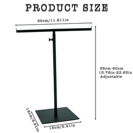 ciciment Purse Display Stand - Adjustable T-Bar Metal Handbag Rack with Double Hook Holder for Jewelry, Necklace, and Scarf - Organizer for Home and Boutique