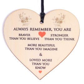 HONZEE Gifts for Women,Her Birthday Gift You Are Braver Stronger Smarter & Beautiful Inspirational Gifts for Friend Sister Daughter under 10 Pounds Wooden Hanging Plaque Thinking of You Gifts