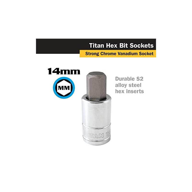 Titan 15614 1/2-Inch Drive x 14mm Hex Bit Socket