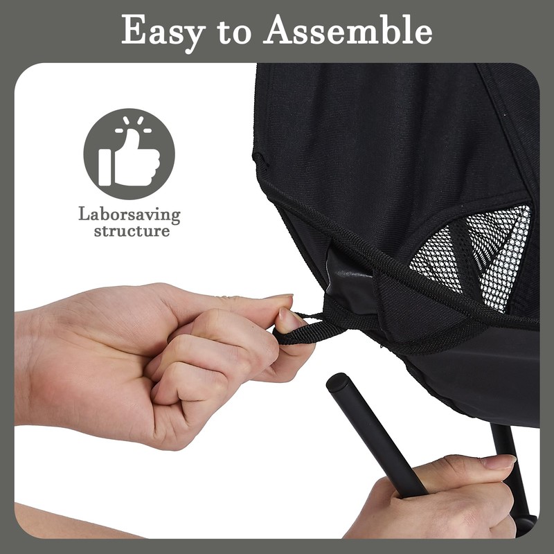 High Back Lightweight Camping Chair for Adults with Wide Seat