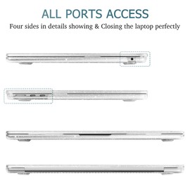 Mektron Case for MacBook Air 15 INCH 2024 M3 A3114 /2023 M2 A2941 Case with 15.3" Liquid Retina Display & Touch ID Cover, Plastic Hard Shell with Screen Protector, Glitter Clear