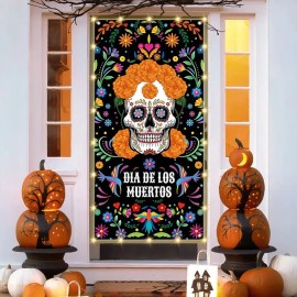 Banner De Halloween Para Puerta Cartel De Día De Los Muertos