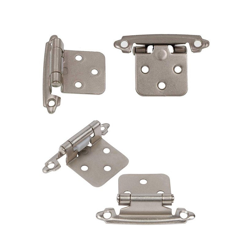 DecoBasics Cabinet Hinges Brushed Nickel for Kitchen Cabinets Doors (2