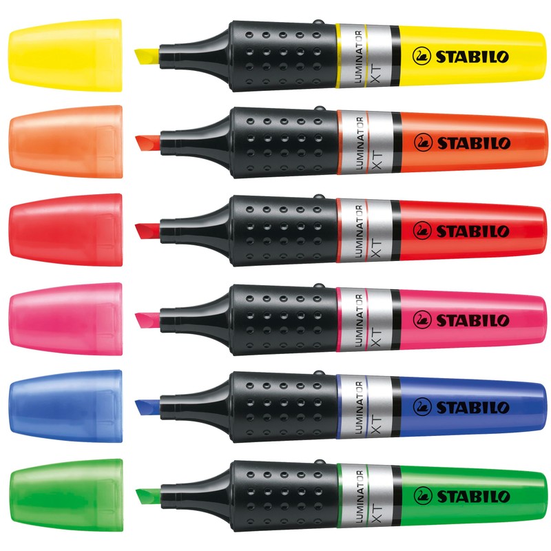 STABILO 71/6 - LUMINATOR Chisel Tip Highlighter Assorted PK6