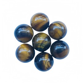 Sunshcat Natural Tiger's Eye 0.78 Inchs Crystals and Healing Stone Ball Set,Home Desktop Feng Shui Array Decoration(7 Pieces) ﻿