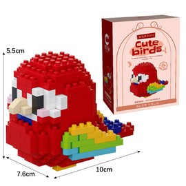Parrot Mini Building Blocks Playset, Macaw Cute Animal Building Blocks Set for Kids & Adult Models (Mini Parrot, 241Pcs)