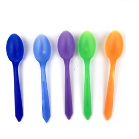 Heyiwell Multicolor Medium Weight Plastic Color-Changing Spoons, Dessert Spoon, Yogurt and Ice Cream Spoons 50 pieces