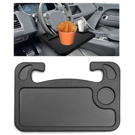 VARGTR Car Steering Wheel Desk,Car Lunch Desk Portable,Multi-Functional Portable Car Laptop and Food Steering Wheel Tray,Car Food Tray for Eating with Drinks Holder
