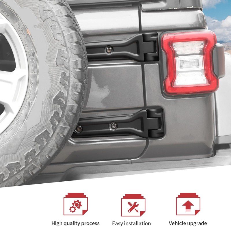 JeCar Matte Black Tailgate Hinge Cover Trim Overlay for 2018+