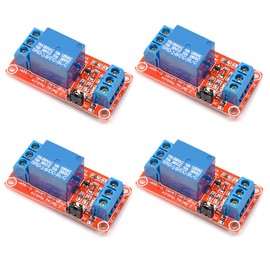 Oiyagai 4pcs 24V 1 Channel Relay Module with Optocoupler Isolation and High/Low Level Trigger, 10A Control Board for Arduino, PLC, and Microcontroller Projects
