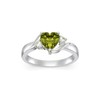 Shusukue August Birthstone Ring 925 Sterling Silver Created Peridot Ring
