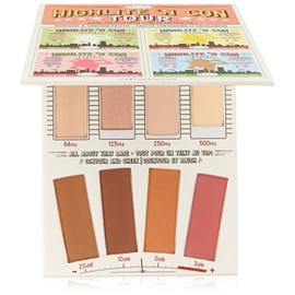 theBalm Highlighting & Makeup Conceal Powders 'N Contour Palette, Highlighters Shimmer, Matte, Bronzer, Blushes, Multicolor, 0.8 ounces