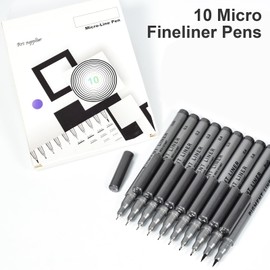 SAYEEC Micro Pen Set,10 Pack Waterproof Fine Line Pens with Colorfast Archival Ink for Artist Illustration Writing Sketching Drawing