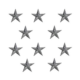 5/8 Inch Stars - Embroidered Iron on Patch (Charcoal Gray (10 Pieces))