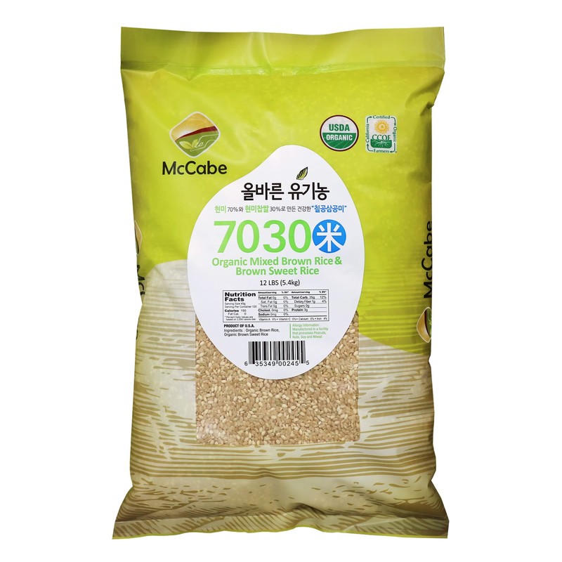 McCabe Organic 7030 (Brown Rice & Brown Sweet Rice), 12-Pound,