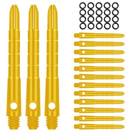 CyeeLife Aluminium Dart Shafts, Pack of 15, 2BA Darts Stems 40 mm, Golden
