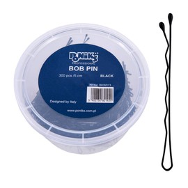 Ponik's 300 x Metal Bobby Pins 5cm - Hair Pins Hair Clips Wave Shape - Black Box