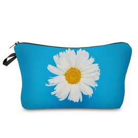 Evergoo 2 Pieces Funny Cosmetic Pouch for Women, Allover Printed Small Zipper Pouches Adorable Makeup Bags Roomy Toiletry Pouch Travel Accessories Organizer Gifts-Daisy