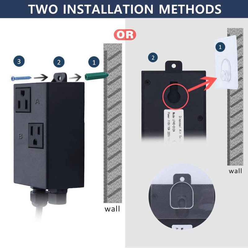 Etoolcity - Waste disposal air switch kit double outlet sink