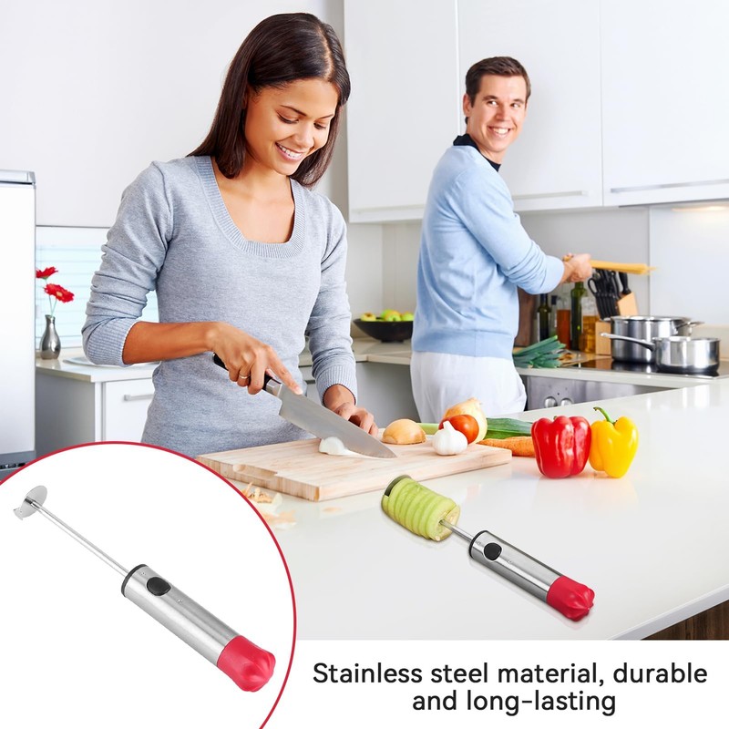 Vegetable Corer, Stainless Steel Vegetable Drill Fruit Corer with 4