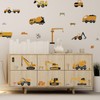 QUCHENG Excavator Wall Stickers Construction Vehicles Decals Bulldozer Decorations Nursery