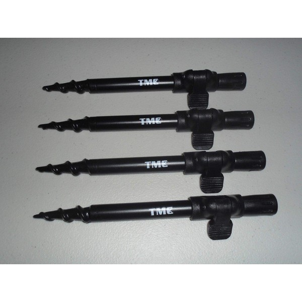 TMC 4 x Fishing Spiral Point Easy Screw Banksticks 15cm-20cm.