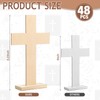 Beeveer 48 Pcs Nativity Wooden Crosses for Baptism, Unfinished Wood