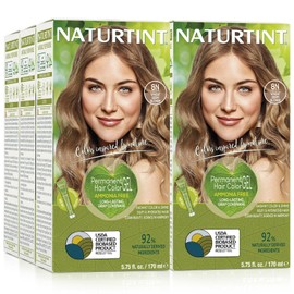Naturtint Permanent Hair Color 8N Wheat Germ Blonde (Pack of 6), Ammonia Free, Vegan, Cruelty Free, up to 100% Gray Coverage, Long Lasting Results