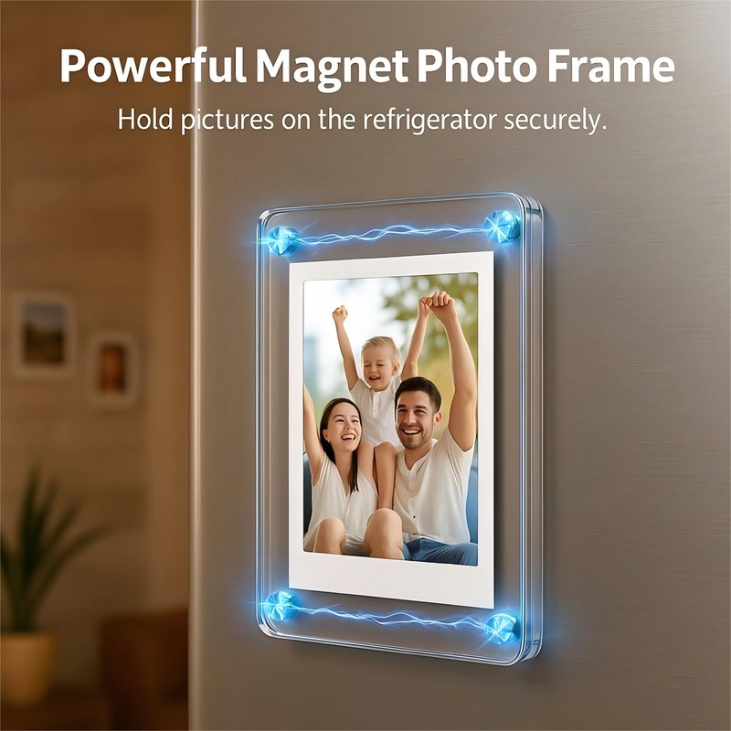 Natuvee Acrylic Magnetic Picture Frames Mini, 2x3 Ultra Clear Small