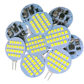 GLMING G4 Bi-Pin 24-2835 SMD 2W LED Lamp Super Bright White AC / DC12V-24V Pack of 10 (3.0 Generation)