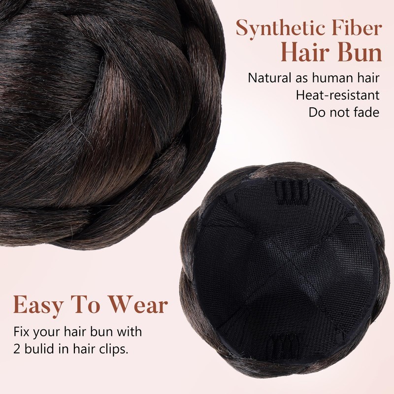Braid Bun Hair Piece Extension Claw in Hairpiece, Synthetic Braided