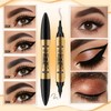 Qaestuan Eyebrow Pencil, Waterproof Microblading Eyebrow Pencil, 2-in-1 Dual-Ended Eyebrow