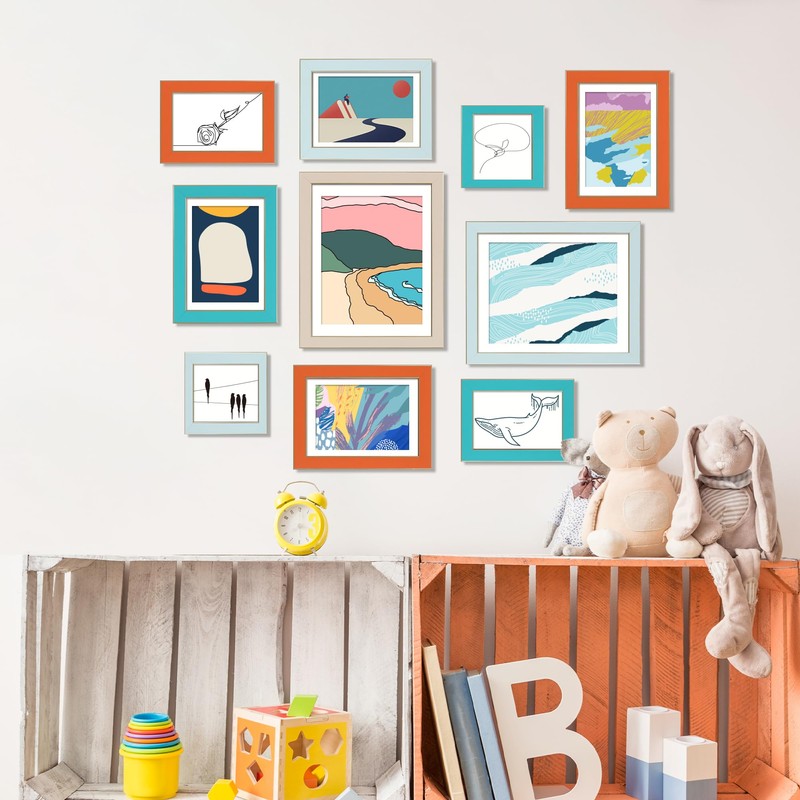 VIOLABBEY 4x4 Picture Frames Set of 4, Colorful Photo Frame