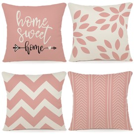 ZWJD Pack of 4 Decorative Cushion Covers Cotton Linen 50 x 50 cm Square Cushion Covers for Sofa Chair Cushions Bedroom Furniture (50 x 50 cm, Aqua Blue)