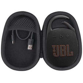 co2CREA Hard Carrying Case Replacement for JBL Clip 5 Waterproof Portable Wireless Portable Mini Bluetooth Speaker (Black Case)