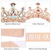 KIUEZIR Crystal Tiara and Birthday Queen Sash Set in Rose