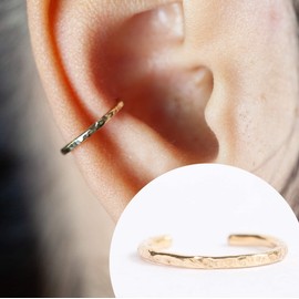 Ear Cuffs for Women, Adjustable Ear Cuffs, Ear Cuffs for Men, 16 Gauge, Conch Cuff for Non Pierced (14k Gold Filled, hammered)