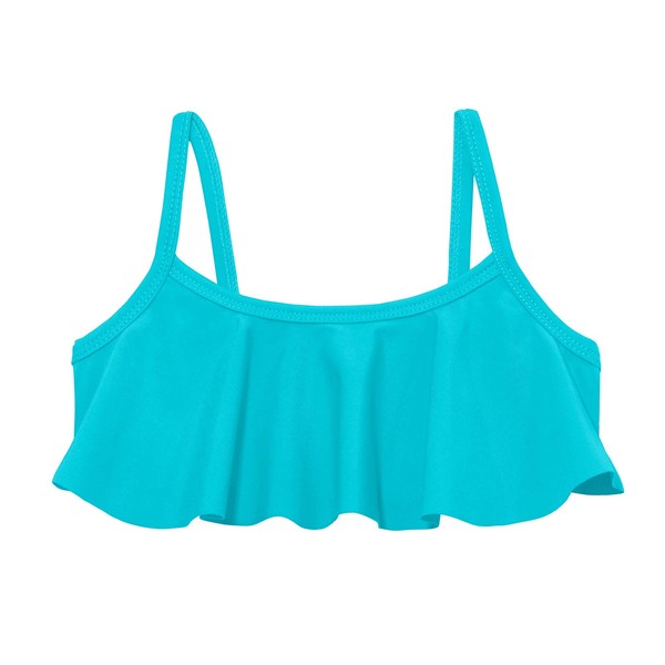 City Threads - Bikini para niñas con parte superior de volantes y protección UPF50 + contra erupciones para playa y piscina, Turquoise, 4