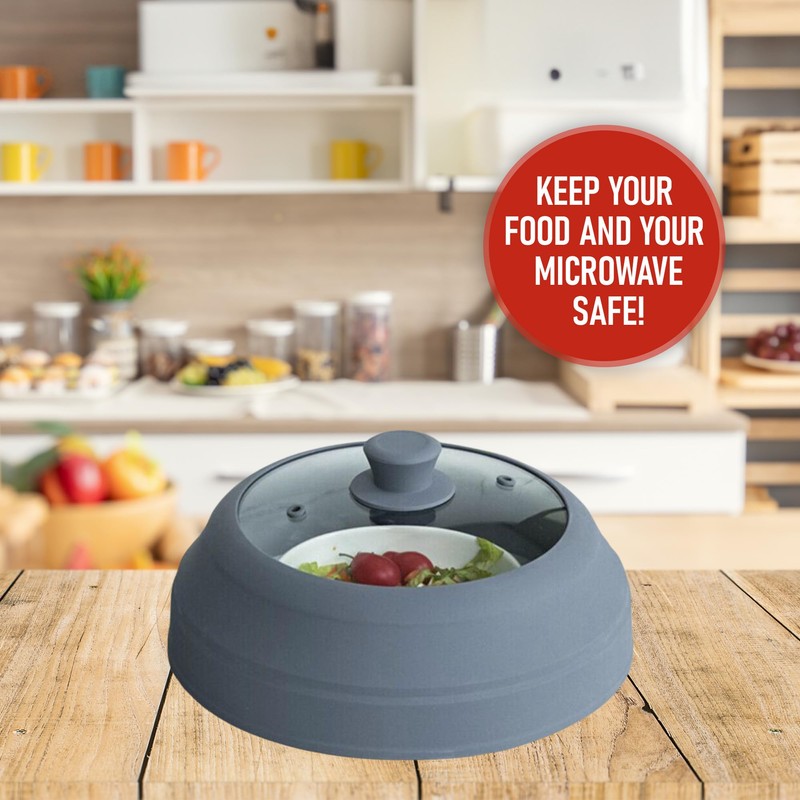 Javson Microwave Splatter Cover Glass for Food - Large 10.8"