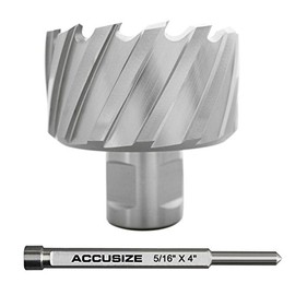 Accusize Industrial Tools H.S.S. Annular Cutter 2-11/16 inch x 1 inch Cutting Depth in Strong Box with 1 Pc Pilot Pin 5/16 inch x 4 inch, 2080-2048Pin