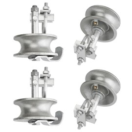 Sliding Gate Rollers, 5" Rear Pipe Track Wheels for Chain Link Sliding Gates, 1 7/8" Round Post, 1 7/8" or 1 5/8" for Chain Link Fence Gate Frame, Single U - Pack of 4