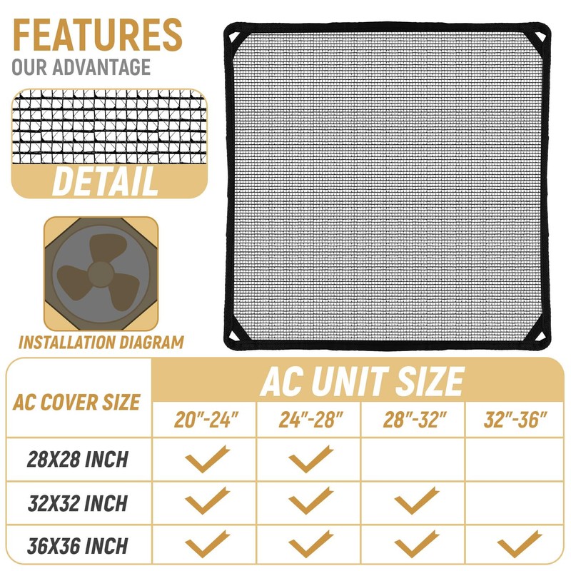 INFRANGE 32"x32" Mesh Air Conditioner Covers for Outside Units A/C