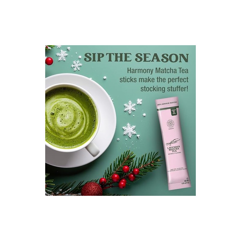 Harmony Lavender Matcha Powder Sticks - Calming and Antioxidant-Rich