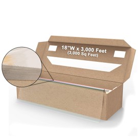 AME D'ESSENCE (18" W x 2,000 Feet) SealWrap Cling Classic ZipSafe Plastic Wrap w/Cutter Box PVC Clear Food Safe 457mm x 610m
