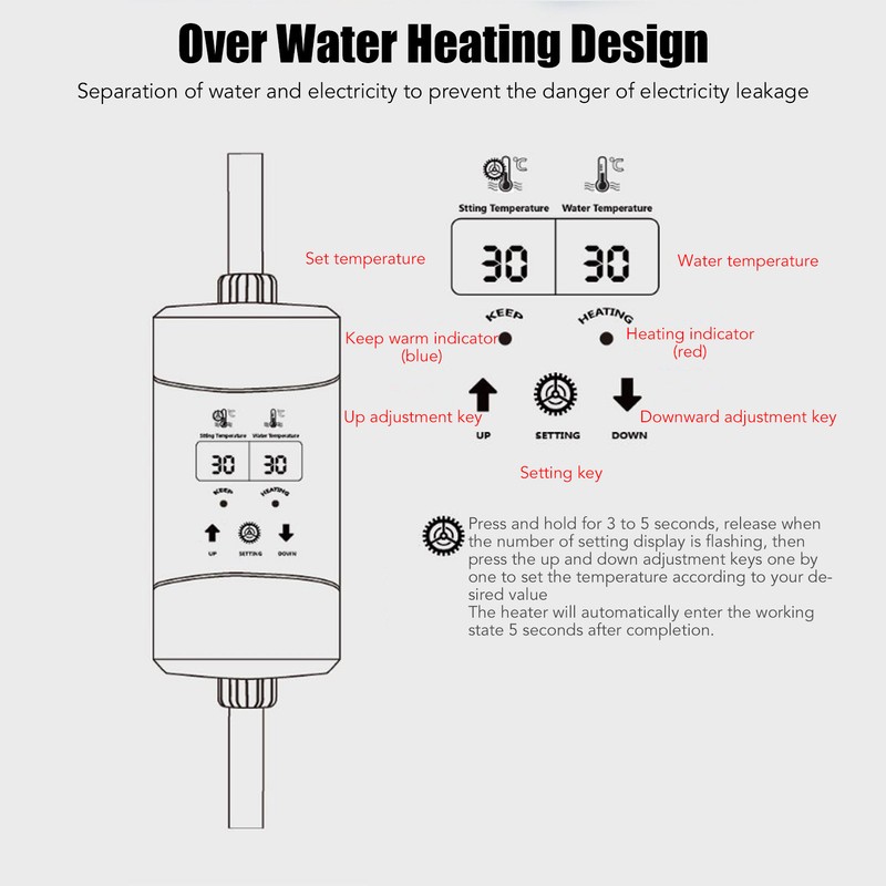 Aquarium External Heater Waterproof Auto Constant Temp Fish Tank Heating